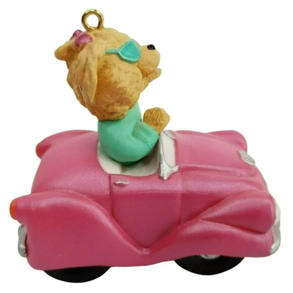 Hallmark Keepsake Ornament 1994 Sister Girl Pink Convertible Car‎ QX5513 Vintage